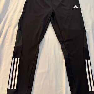 Adidas Black and White Leggings with Iconic Stripes
